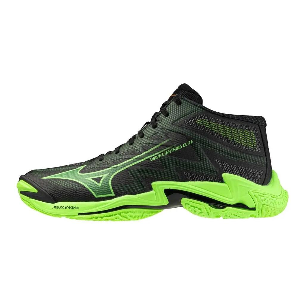 Mizuno Wave Lightning Elite Mid Black/Green Volleyball Shoes