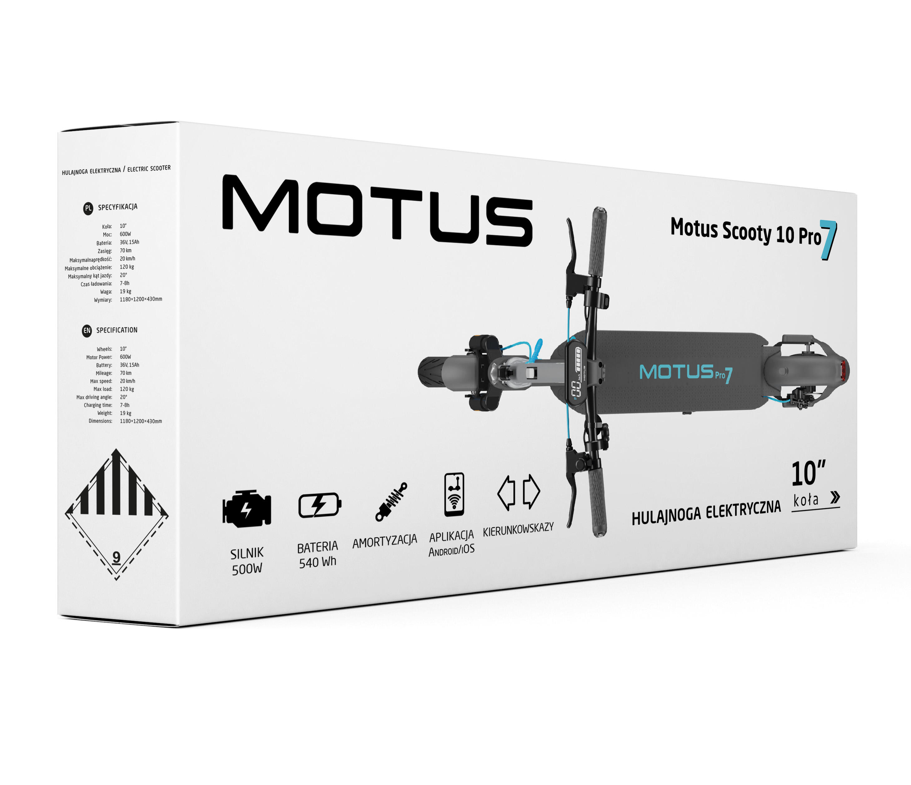 Hulajnoga elektryczna Motus Scooty 10 Pro7 500W 70 km NFC GPS amortyzacja 5/5