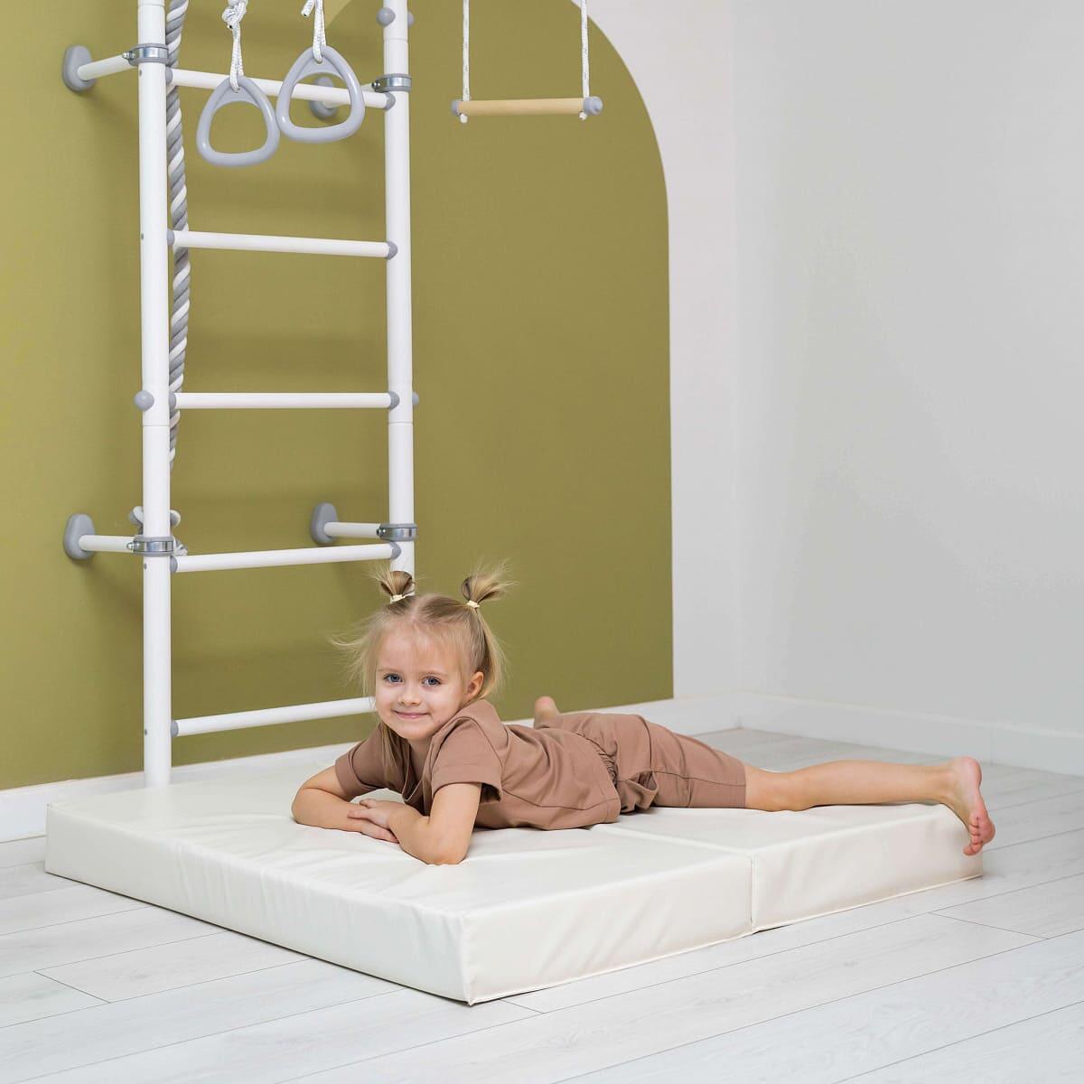 matelas de gymnastique 100x100x10 deux pièces gris cendré 2/7