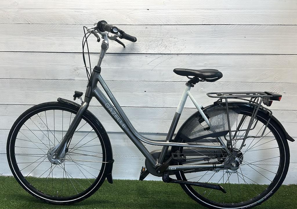 Gazelle stadsfiets - dames, 28" metalen grijs, serviced tweedehands. 3/3