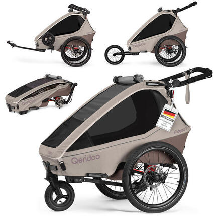 Remorque vélo Qeridoo Kidgoo 1 Pro Gen 2 Barista Brown