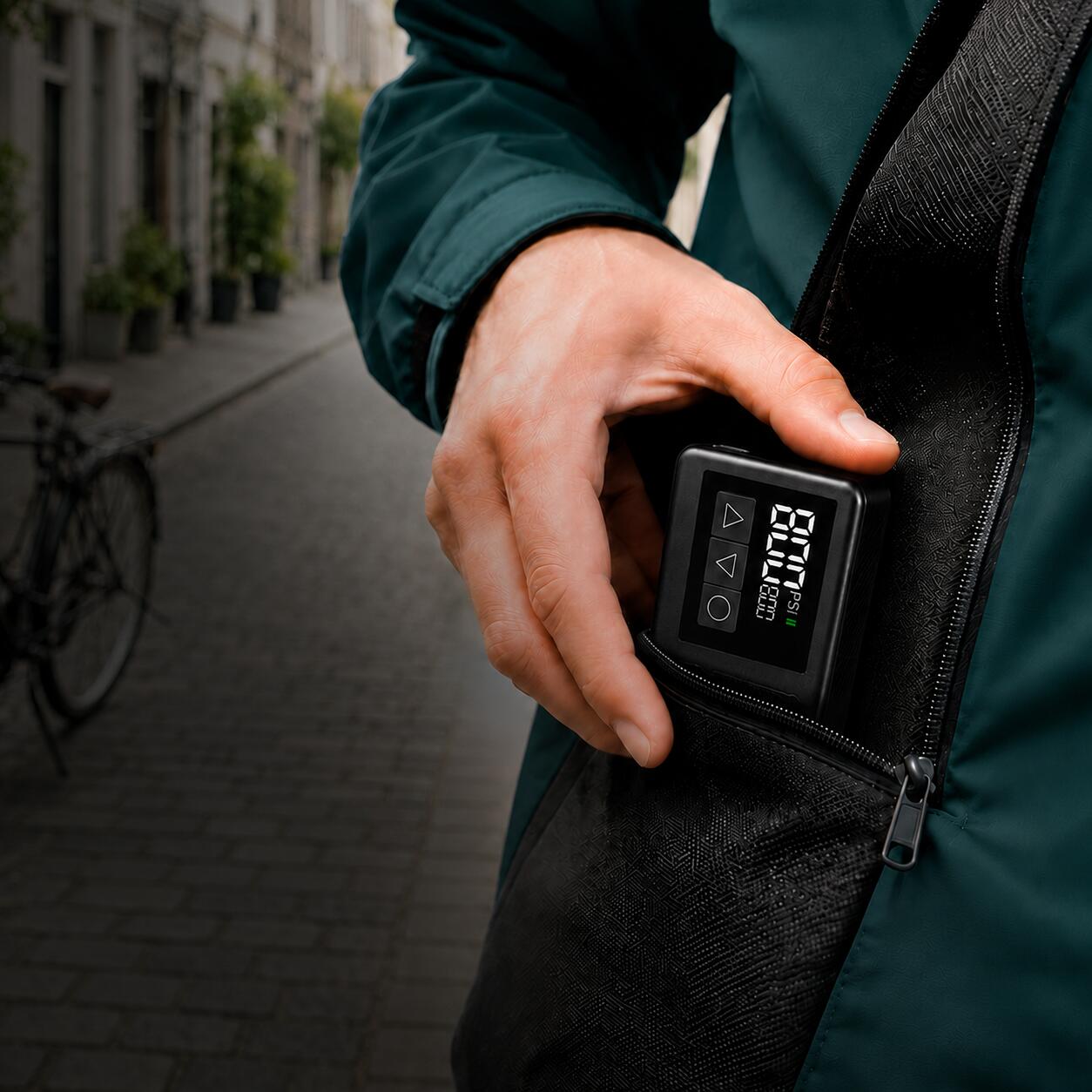 AirGo Elektrische Fietspomp - Mini Luchtcompressor 120 PSI - Alle ventielen 3/4