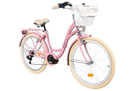 Bicicletta donna Davi Ella 26" 7 velocità 155-180 cm Rosa/Crema