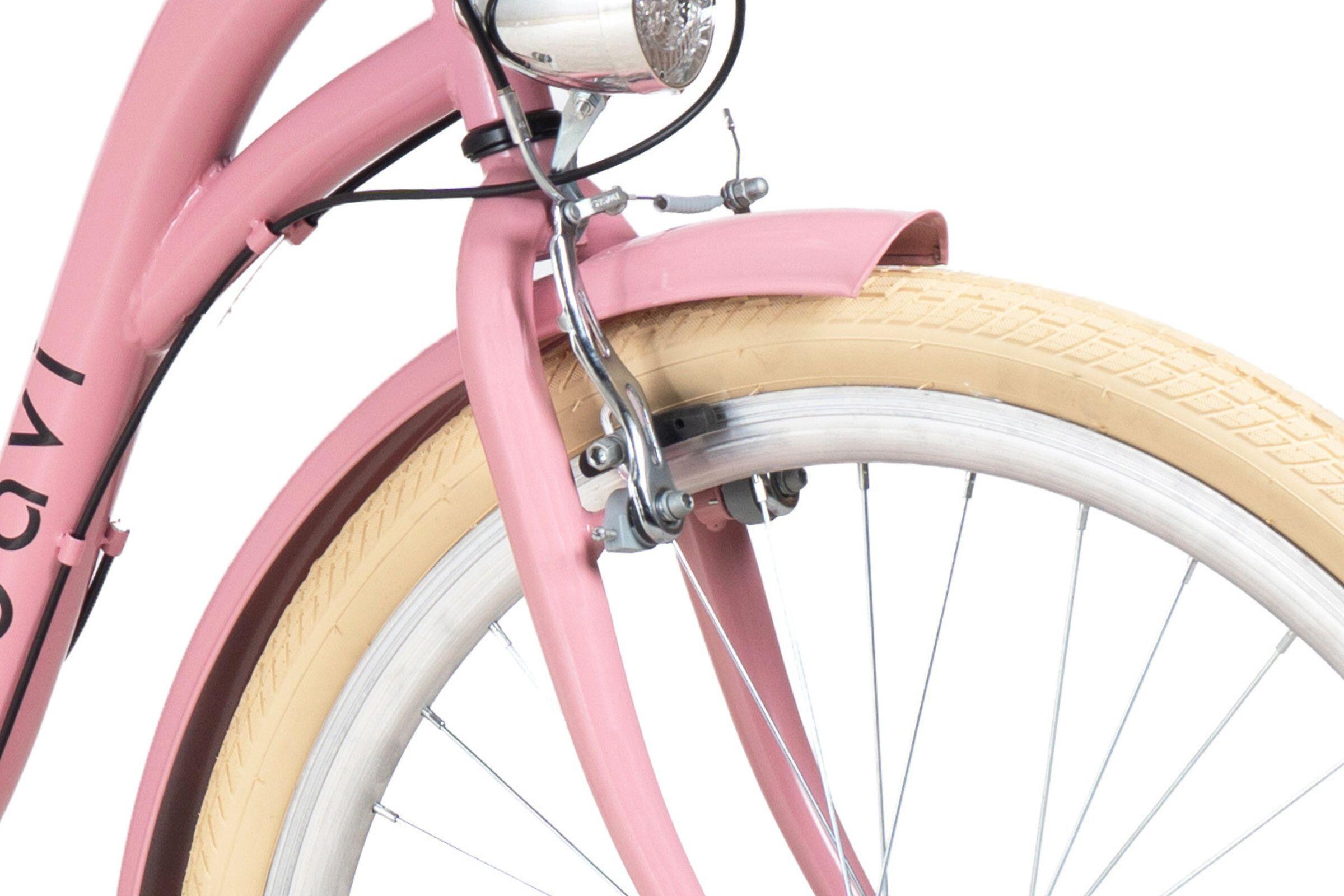Bicicletta donna Davi Ella 26", 7 velocità, 155-180 cm, Rosa/Crema 4/7