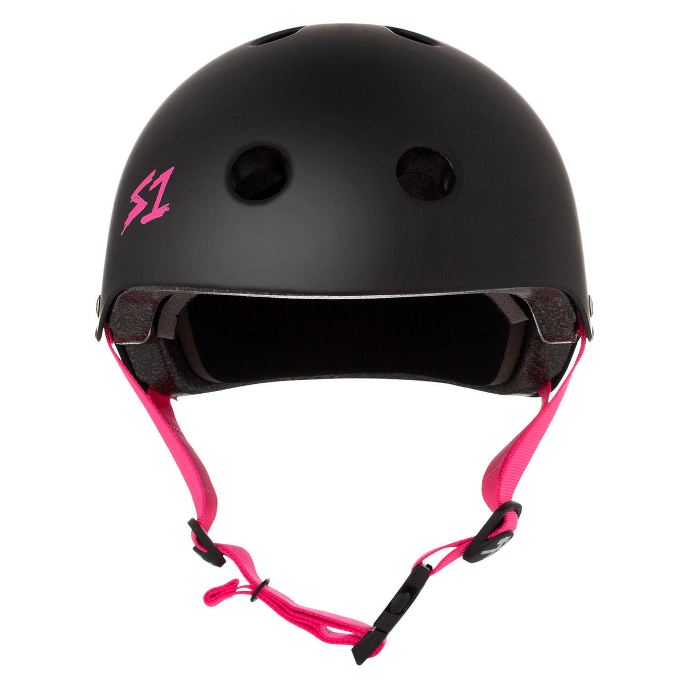 Casque Lifer - Noir Mat - Sangles Roses - Taille S - S ONE 6/6