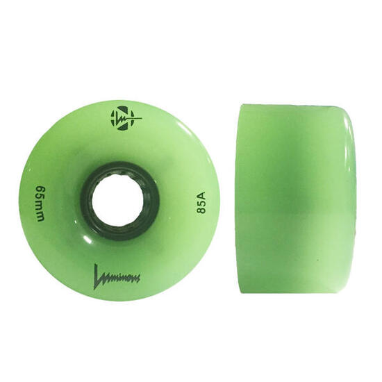 LUMINOUS Roue Longboard 65mm x 37mm 85A Vert Phosphorescent [x4]