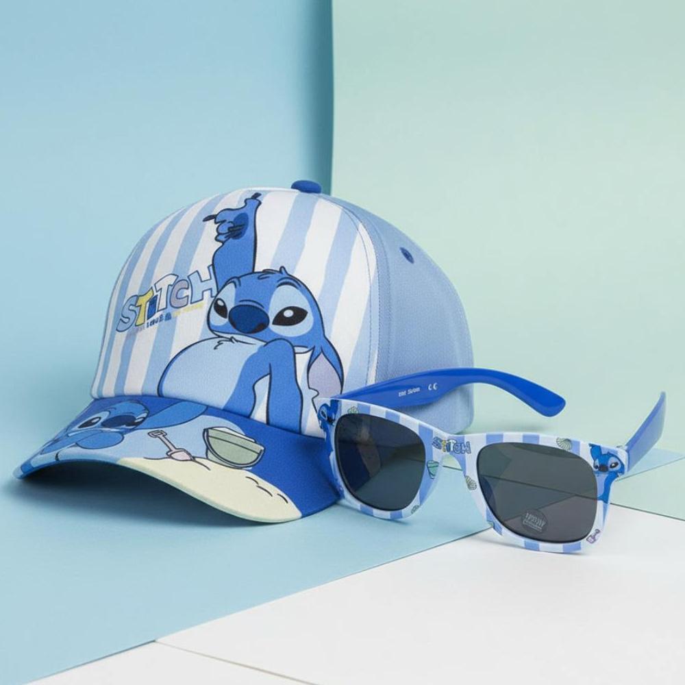 Kit Gorra y Gafas de Sol Azules a Rayas para Niños Sport Zone Stitch 2/3