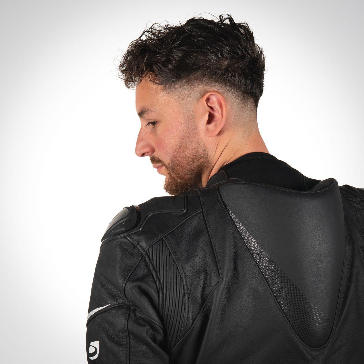 MOTOBLOUZ CARL Combinaison Moto Cuir Homme, Ventilée, AA, 3XL 4/7