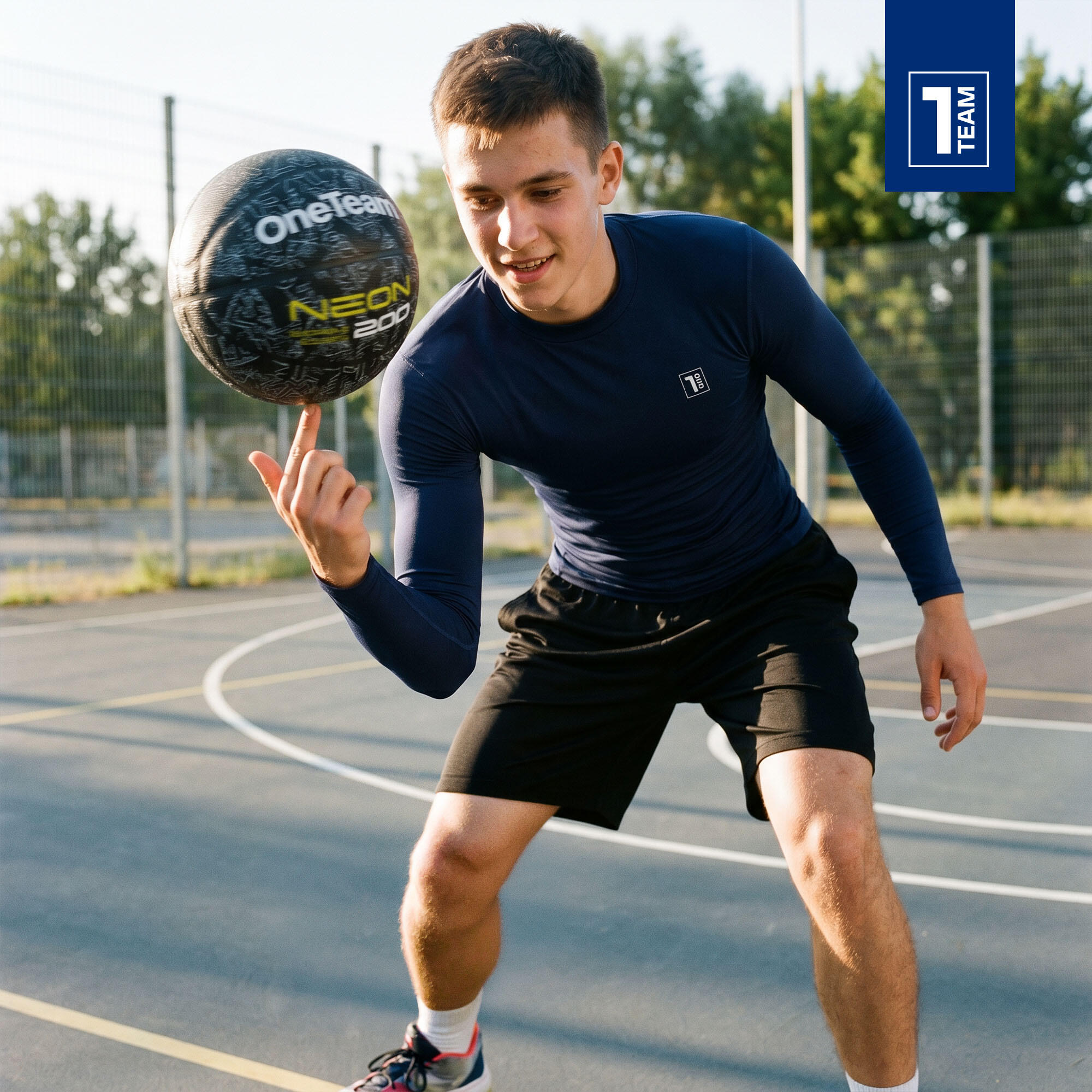 Ballon de basket OneTeam Neon noir taille 7 6/7