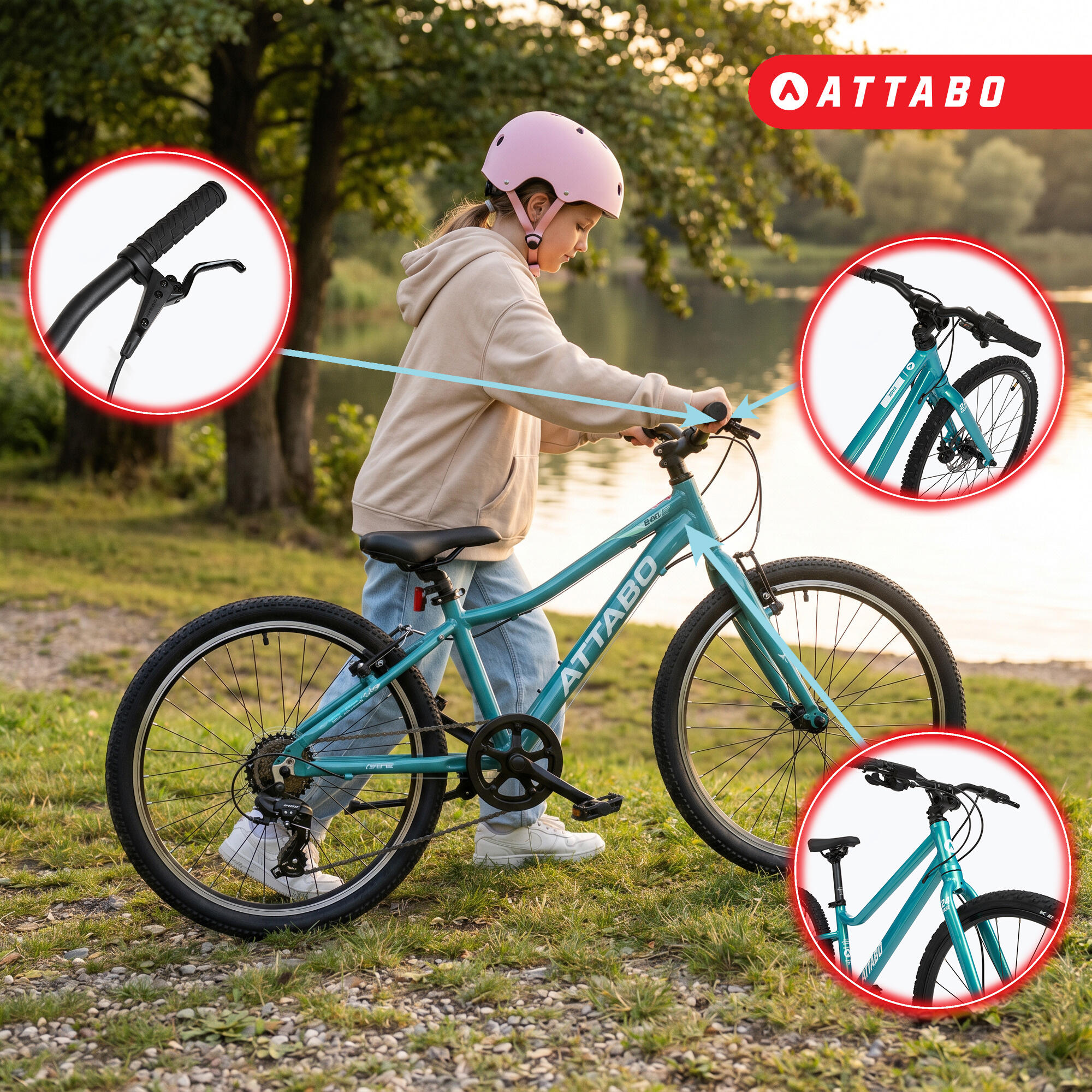 Bicicletta per bambini ATTABO EASE 24" 9,2 kg Gen 2 5/7