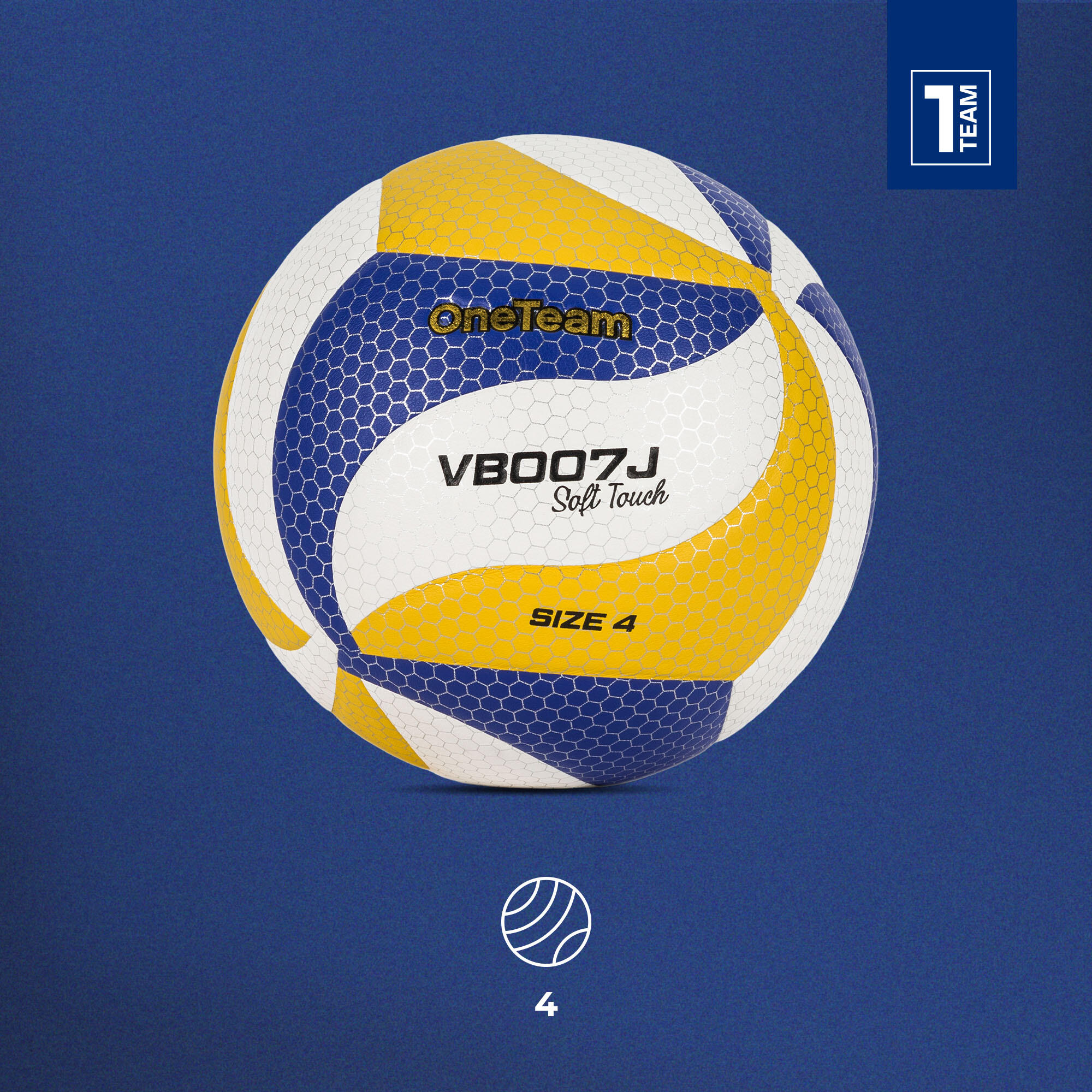 Bola de voleibol infantil OneTeam VB007J amarelo/azul/branco tamanho 4 2/7