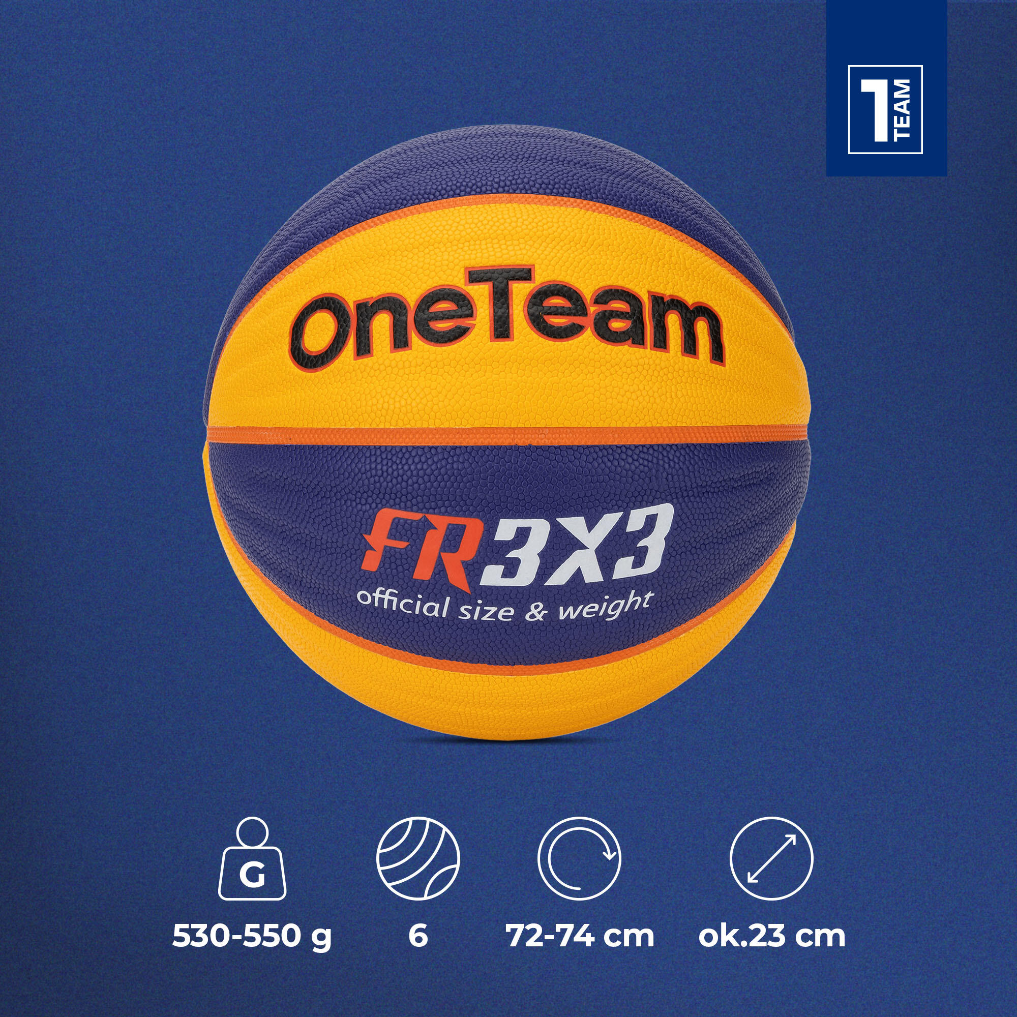 Pallone da basket OneTeam Rim Rush Fiba 3x3 2/7