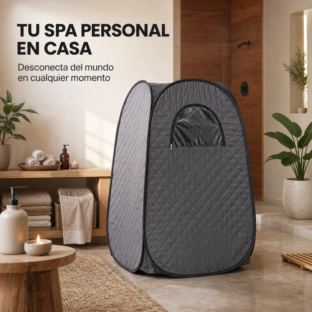 Sauna portable à vapeur avec cabine pliante et générateur indépendant 3/7