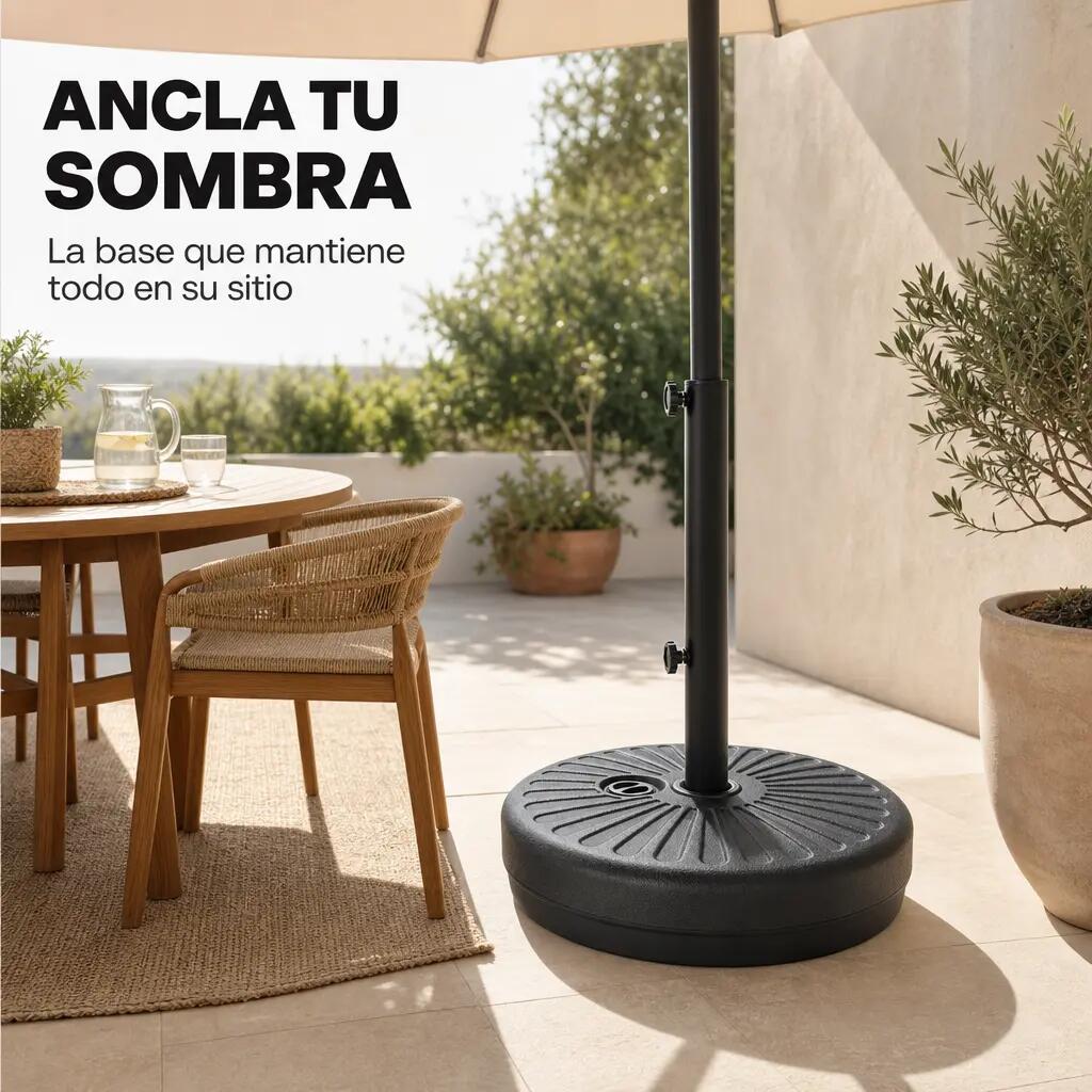 Base para Guarda-Sol Recheável 22 L com Suporte Central 3/7