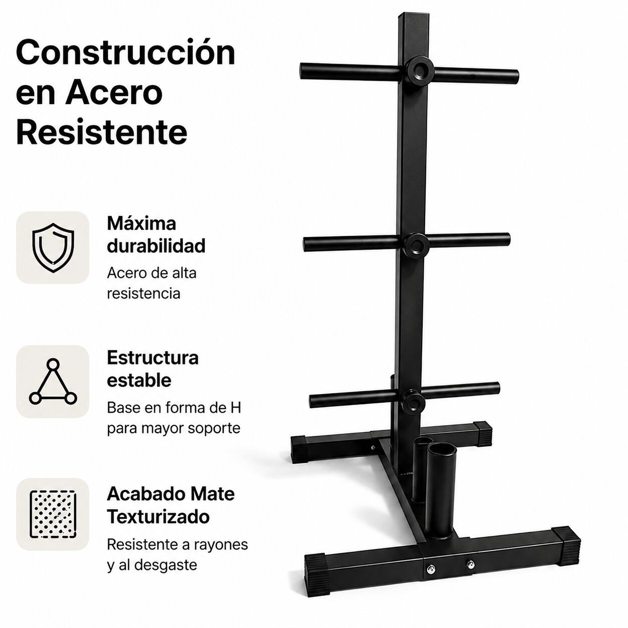 Support disques et barres olympiques ajustable 400 kg rack gym 2/7