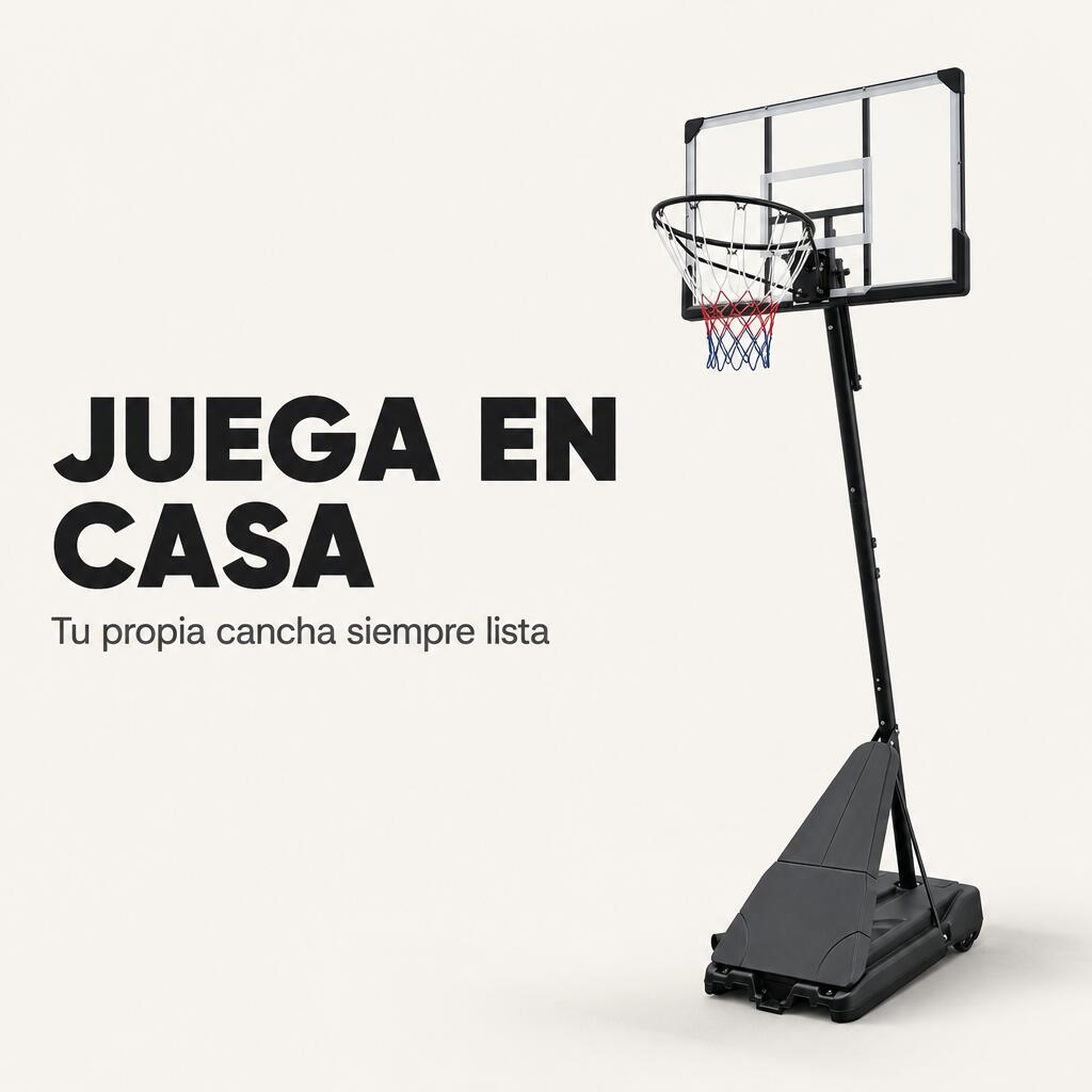 Cesto de Basquetebol Exterior Regulável 1,5-3,05 m com Rodas 2/7