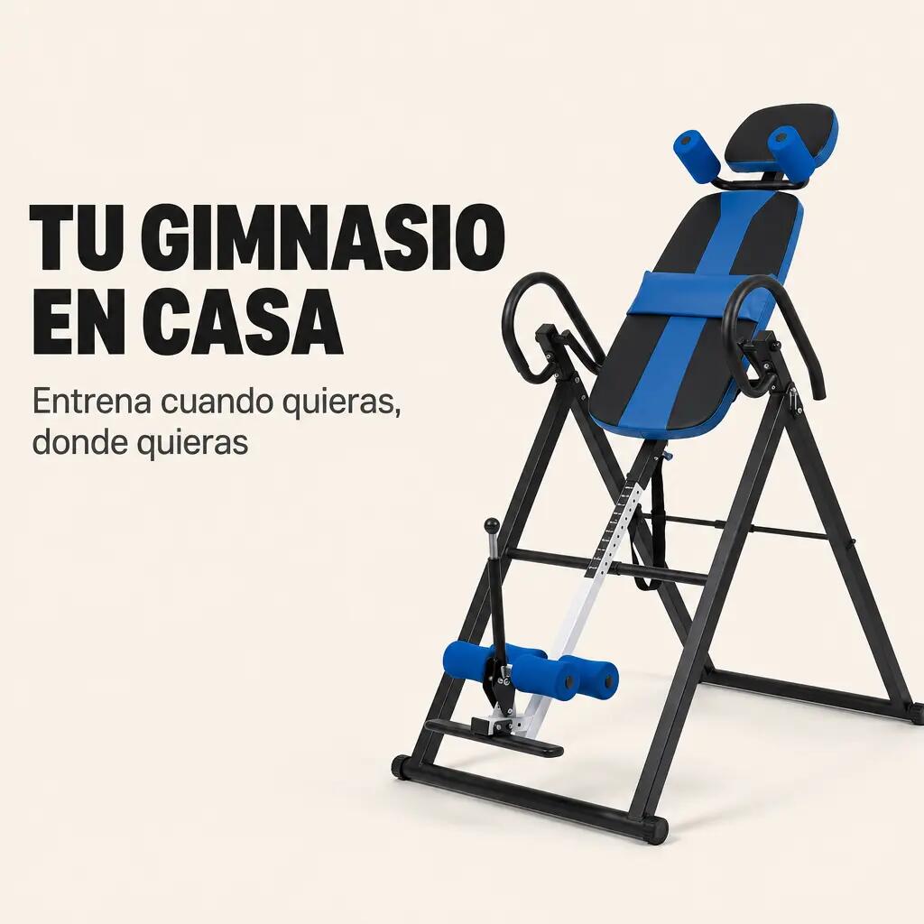 Prancha de Inversão Dobrável com Inclinação Ajustável e Encosto Ergonómico 2/7