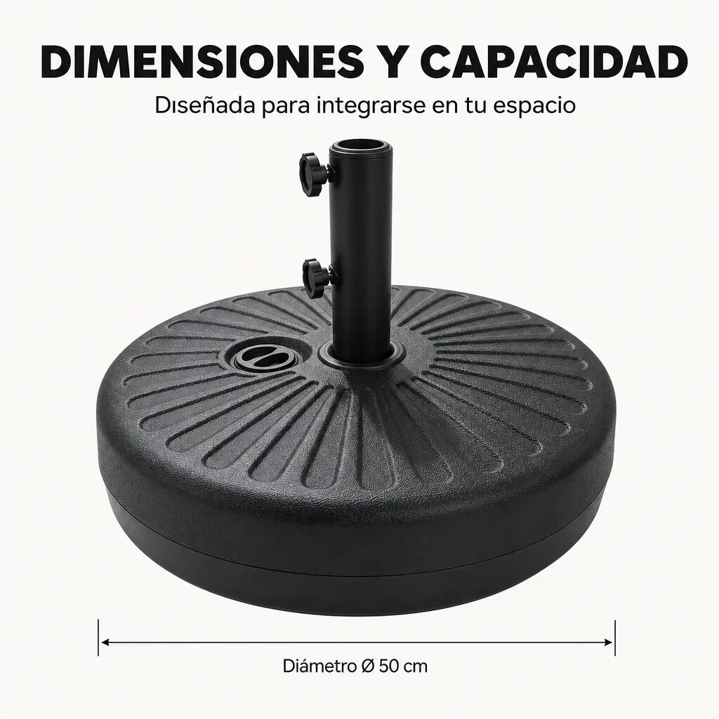 Base para Guarda-Sol Recheável 22 L com Suporte Central 7/7