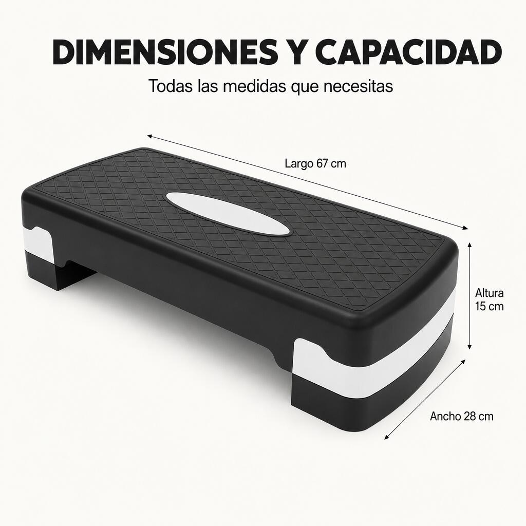 Step Aeróbico Antideslizante Con Altura Ajustable 67 cm 7/7