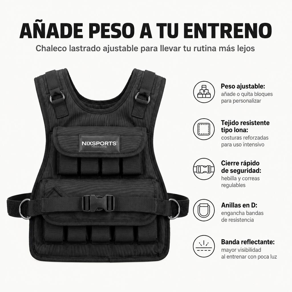 Gilet lesté ajustable pour entraînement fitness et course 7/7