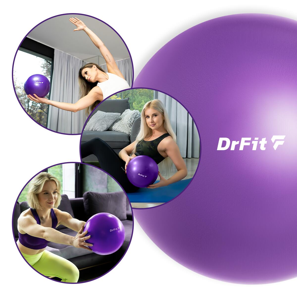Piłka gimnastyczna do fitnessu jogi Gym Ball do ćwiczeń na siłowni i domu DrFit 4/6