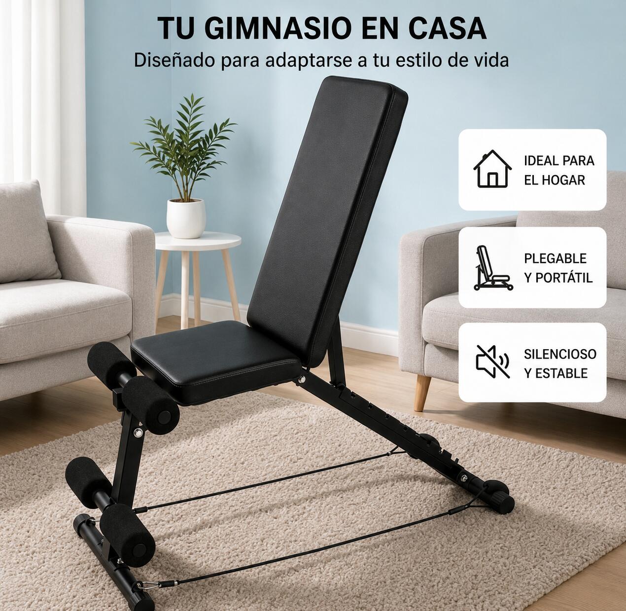Banco de musculação dobrável 7 níveis preto 250 kg 2/7