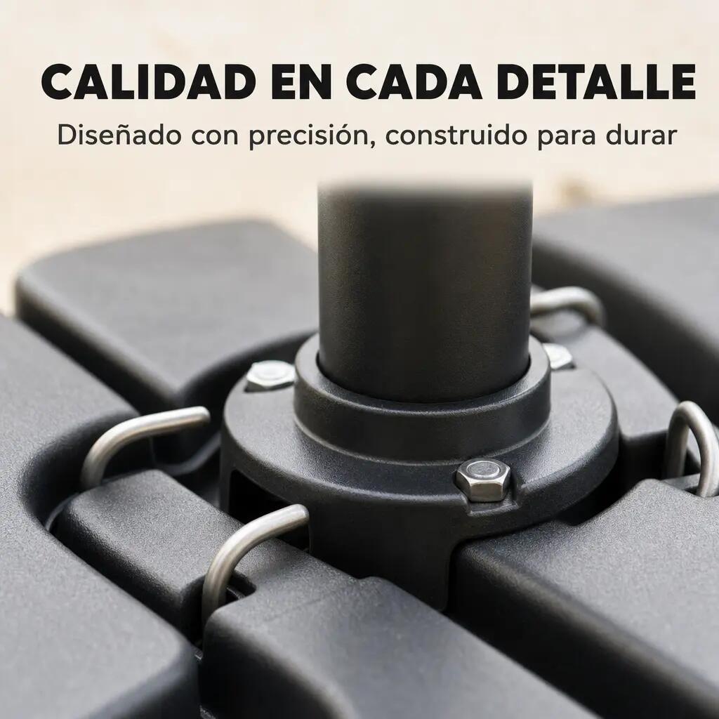 Base Modular para Guarda-Sol 4 Peças Recheável Preto 5/7