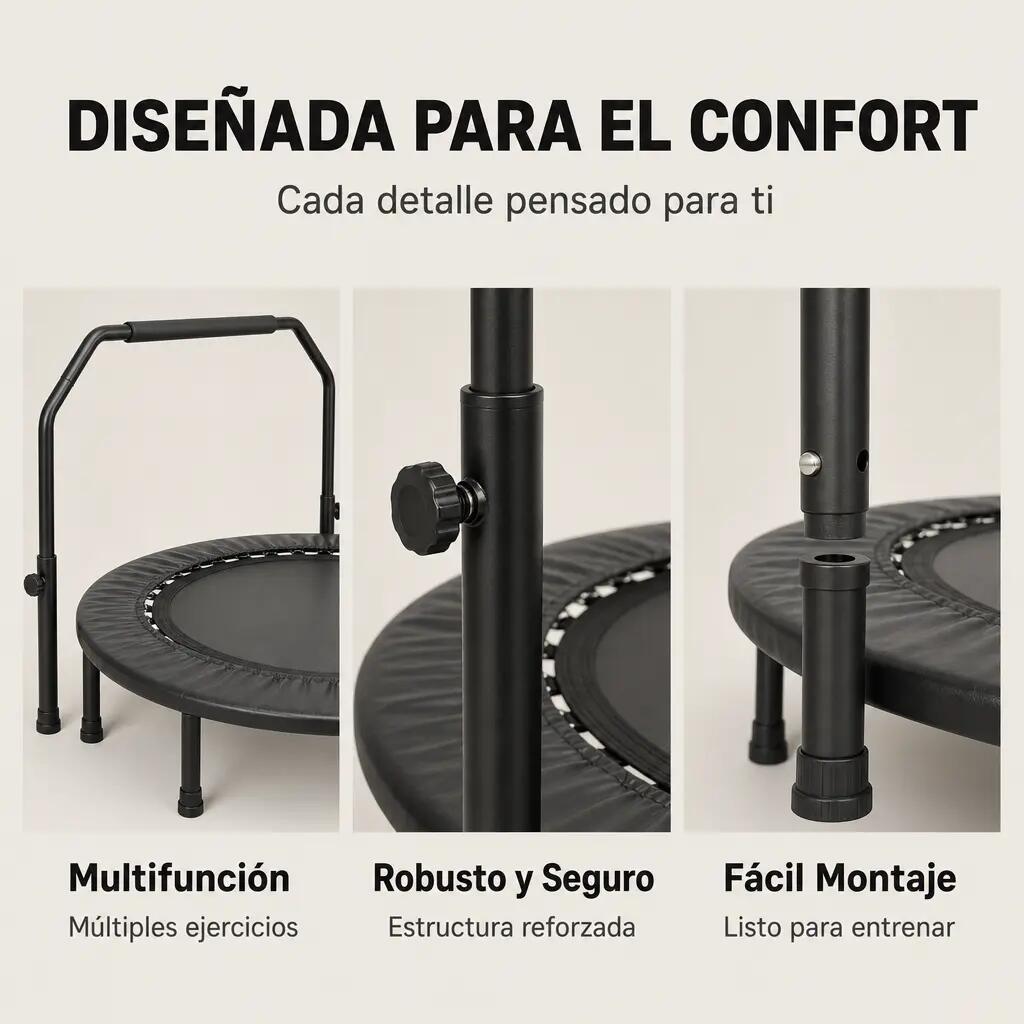 Trampolim Fitness 3 em 1 com Barra Ajustável 3/7