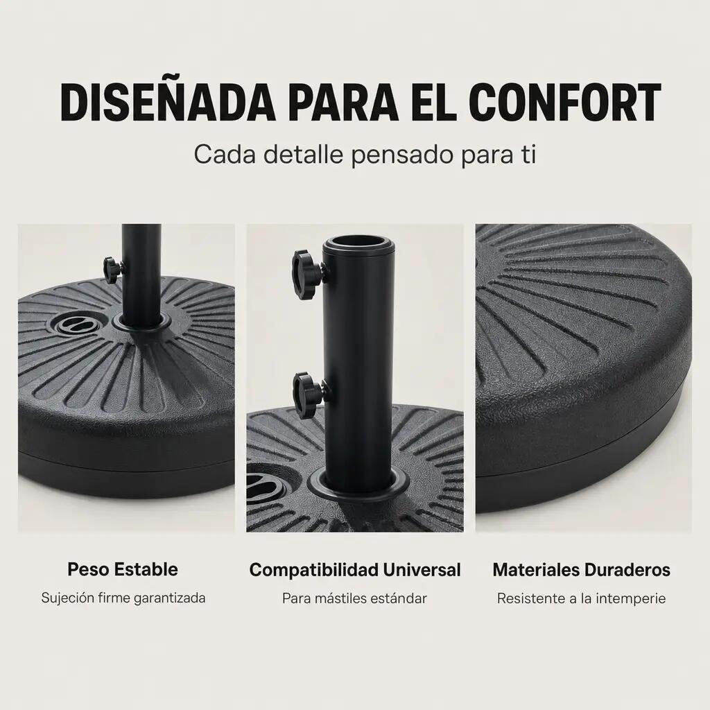Base para Guarda-Sol Recheável 22 L com Suporte Central 4/7