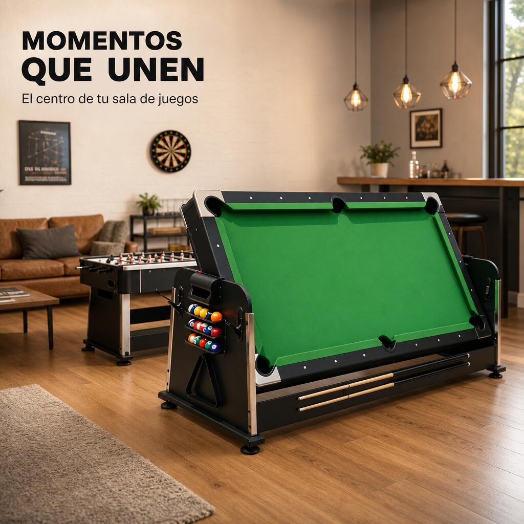 Tavolo multigioco 3 in 1 convertibile di biliardo, air hockey e ping pong 210 cm 3/7
