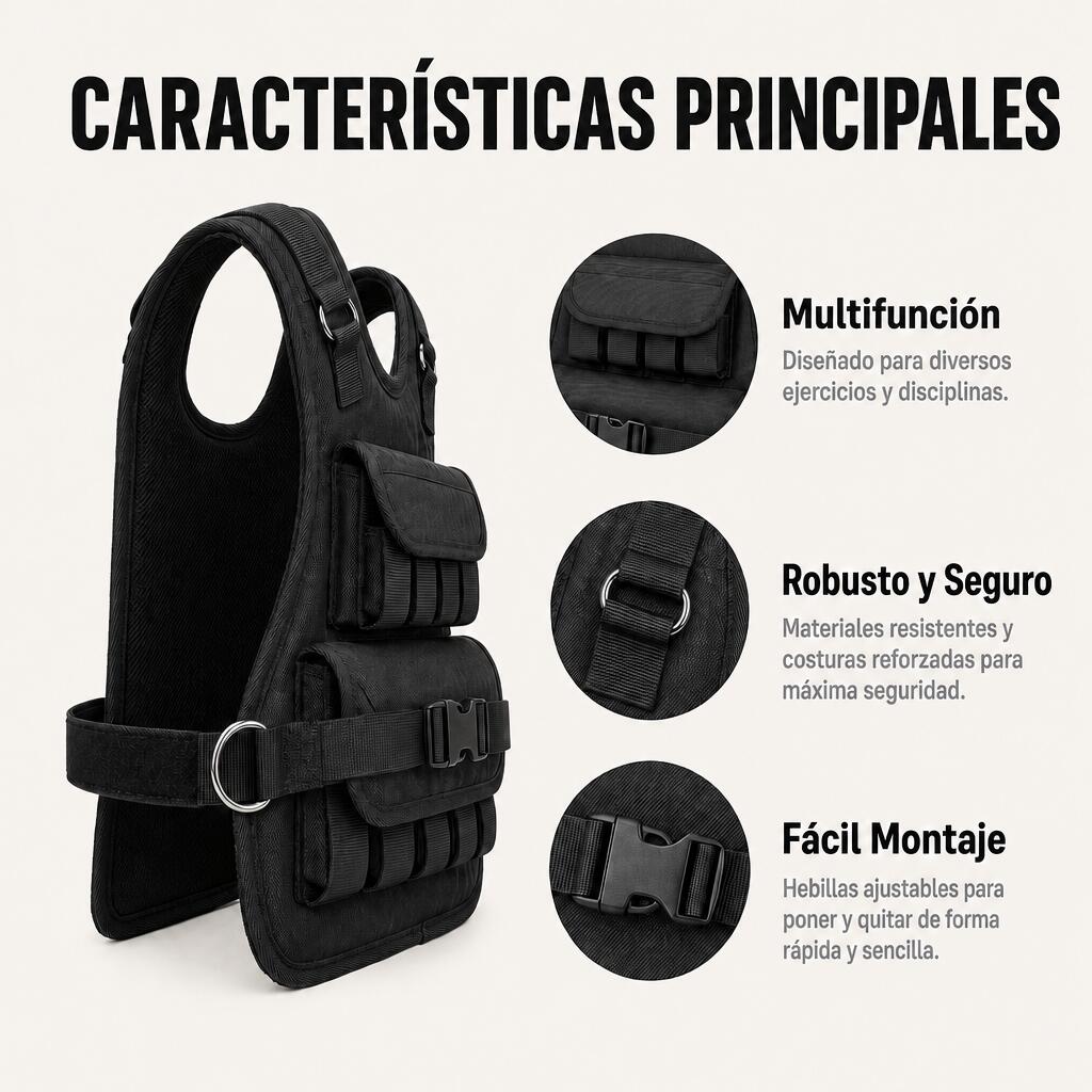 Gilet lesté ajustable pour entraînement fitness et course 6/7