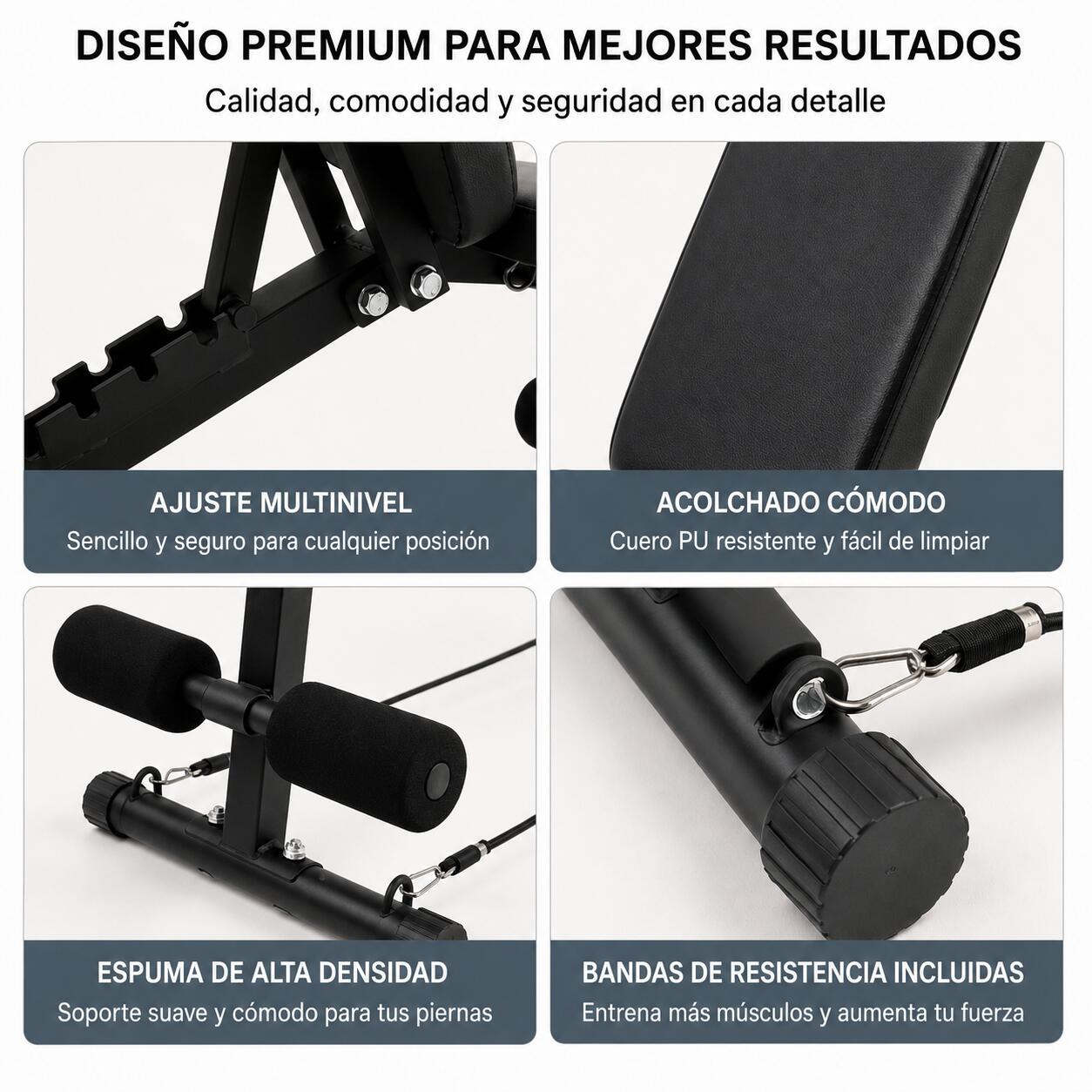 Banco de musculação dobrável 7 níveis preto 250 kg 4/7