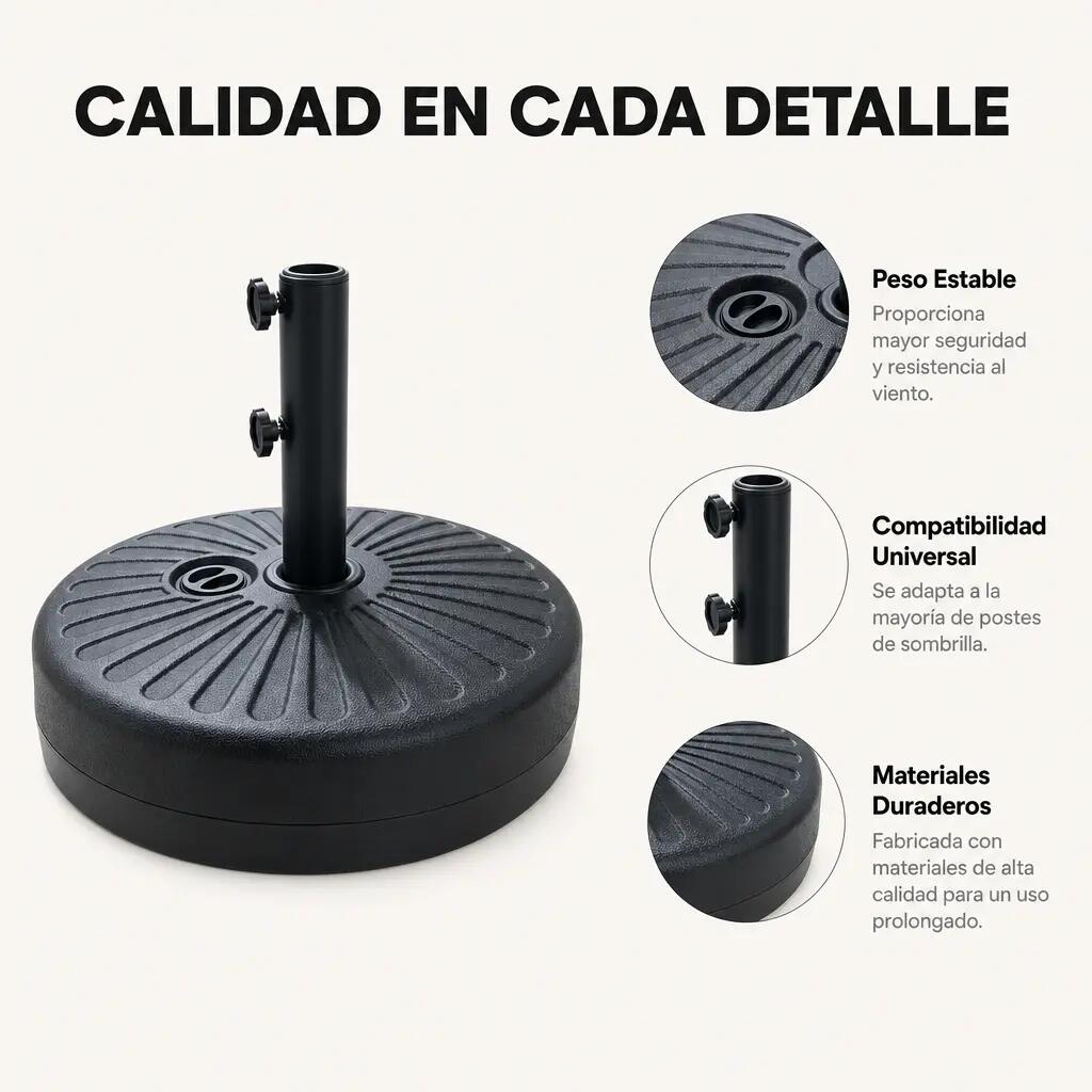 Base para Guarda-Sol Recheável 22 L com Suporte Central 6/7