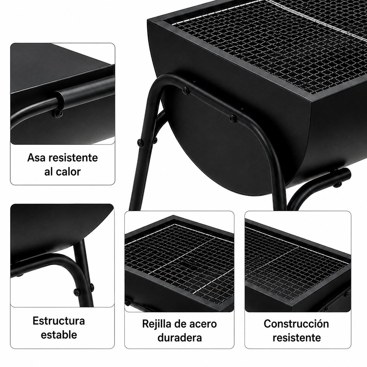 Barbecue Portatile a Carbone da Esterno con Griglia Grande 5/7