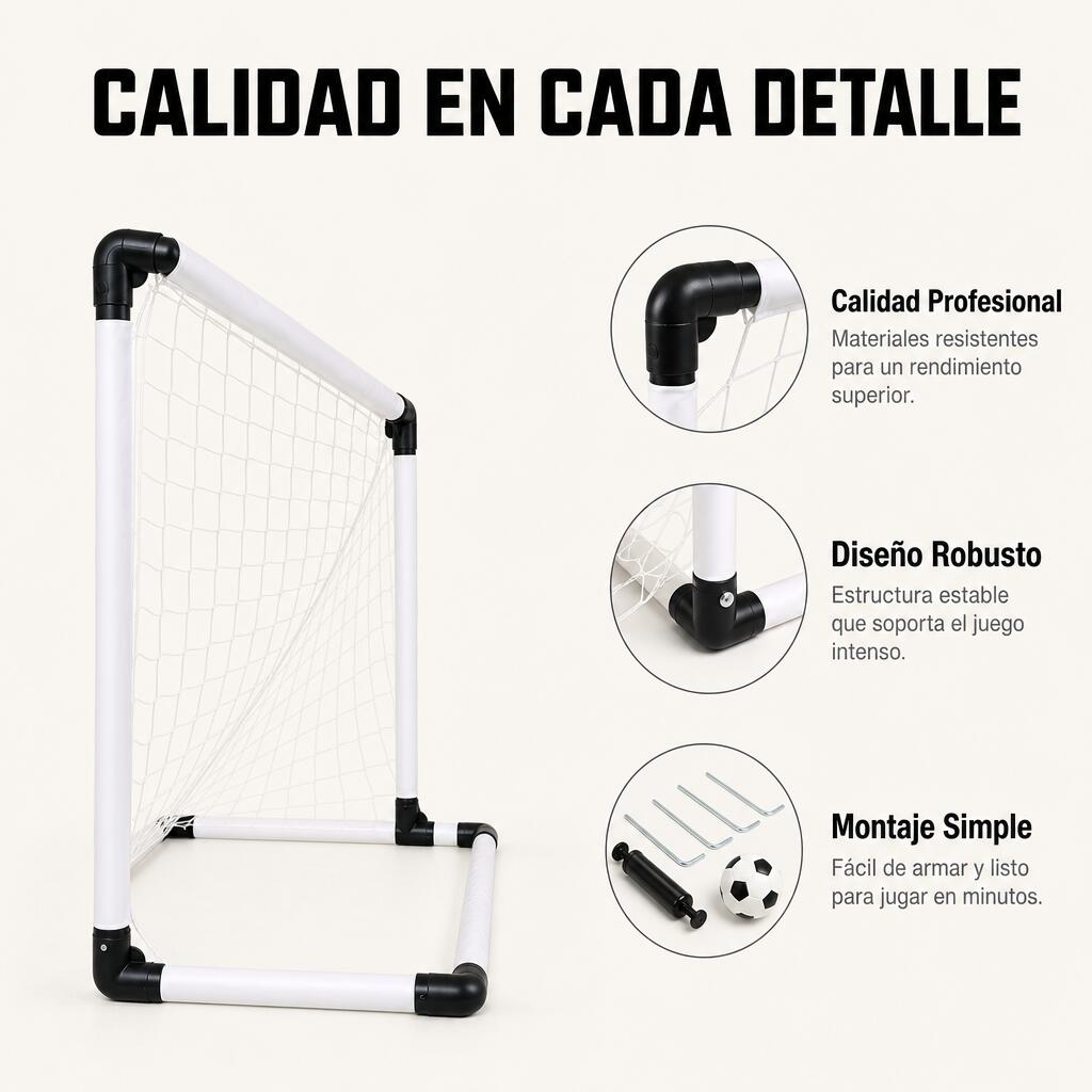 Baliza de Futebol Dobrável com Rede Resistente e Bolsa de Transporte 6/7