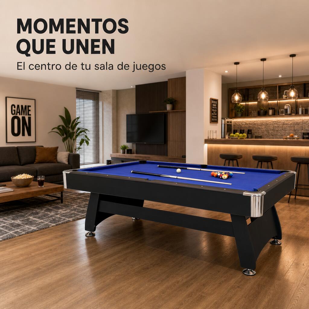 Table de billard américain avec retour automatique des boules, structure 3/7