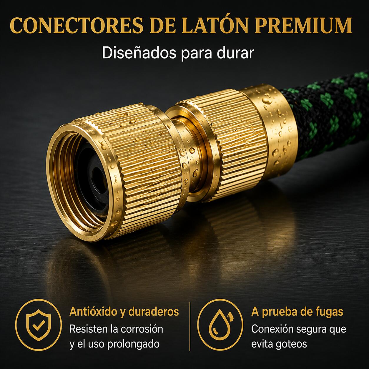 Mangueira extensível de jardim 15 m com pistola multifunções e conectores de 5/7