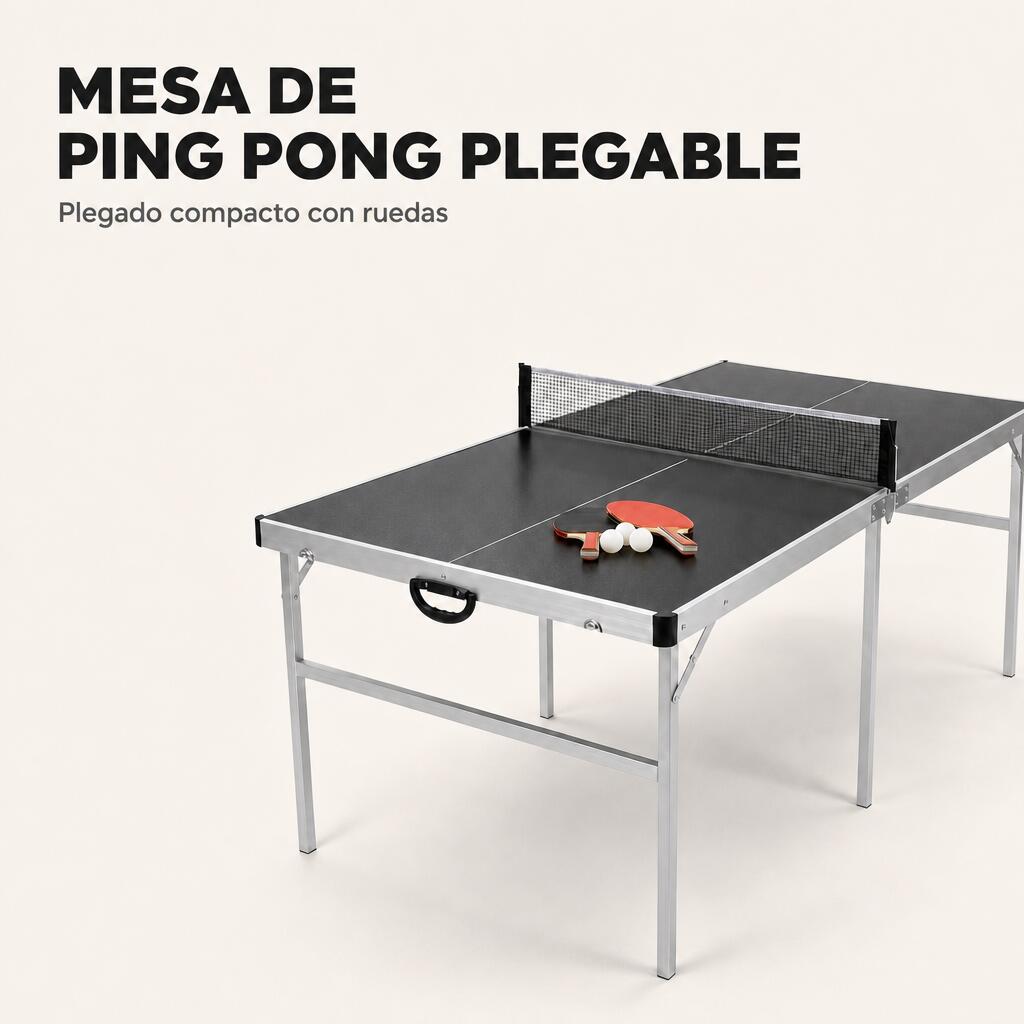 Table de ping-pong pliante avec filet 182x91 cm 2/7