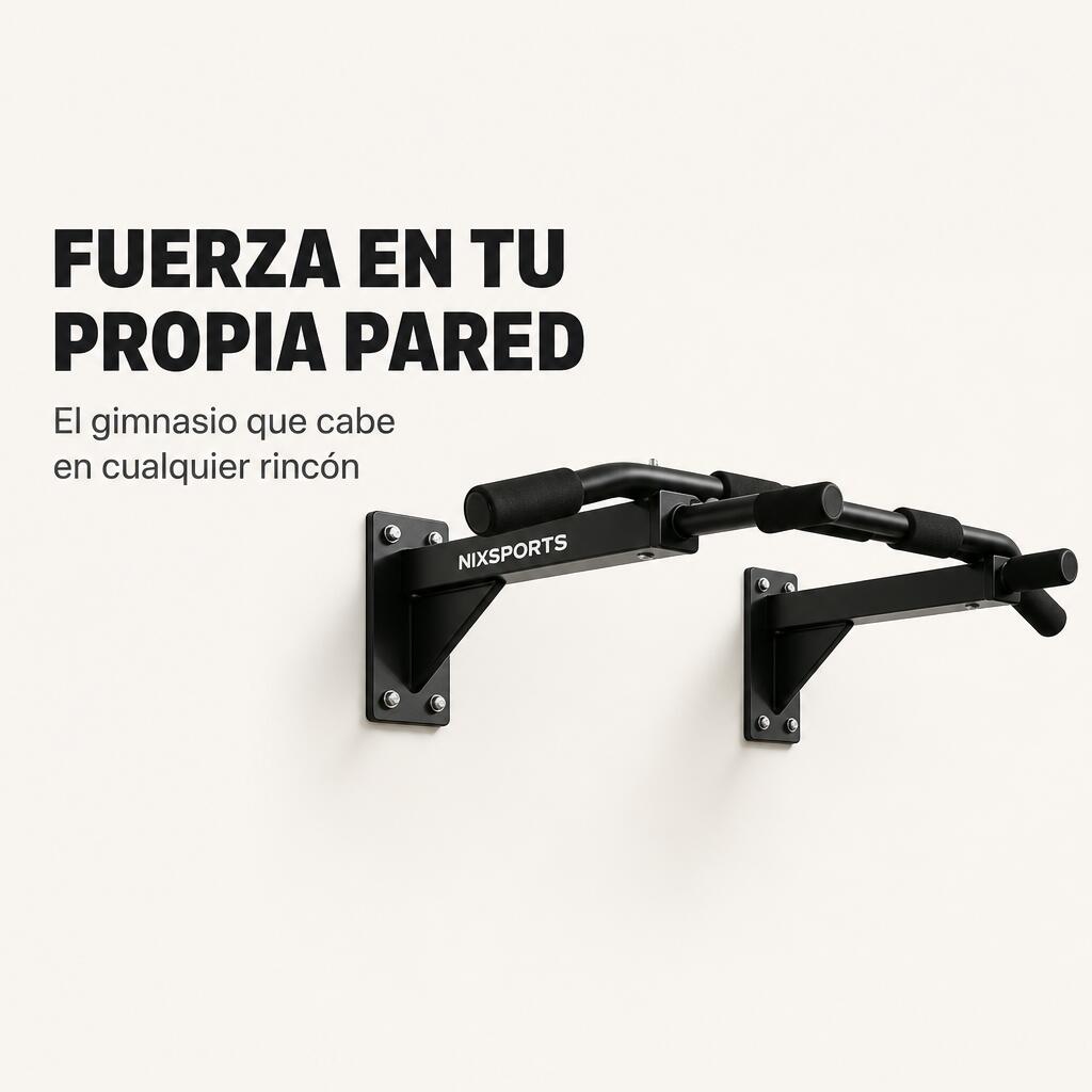 Barra per Trazioni da Parete con Impugnature Antiscivolo 2/7