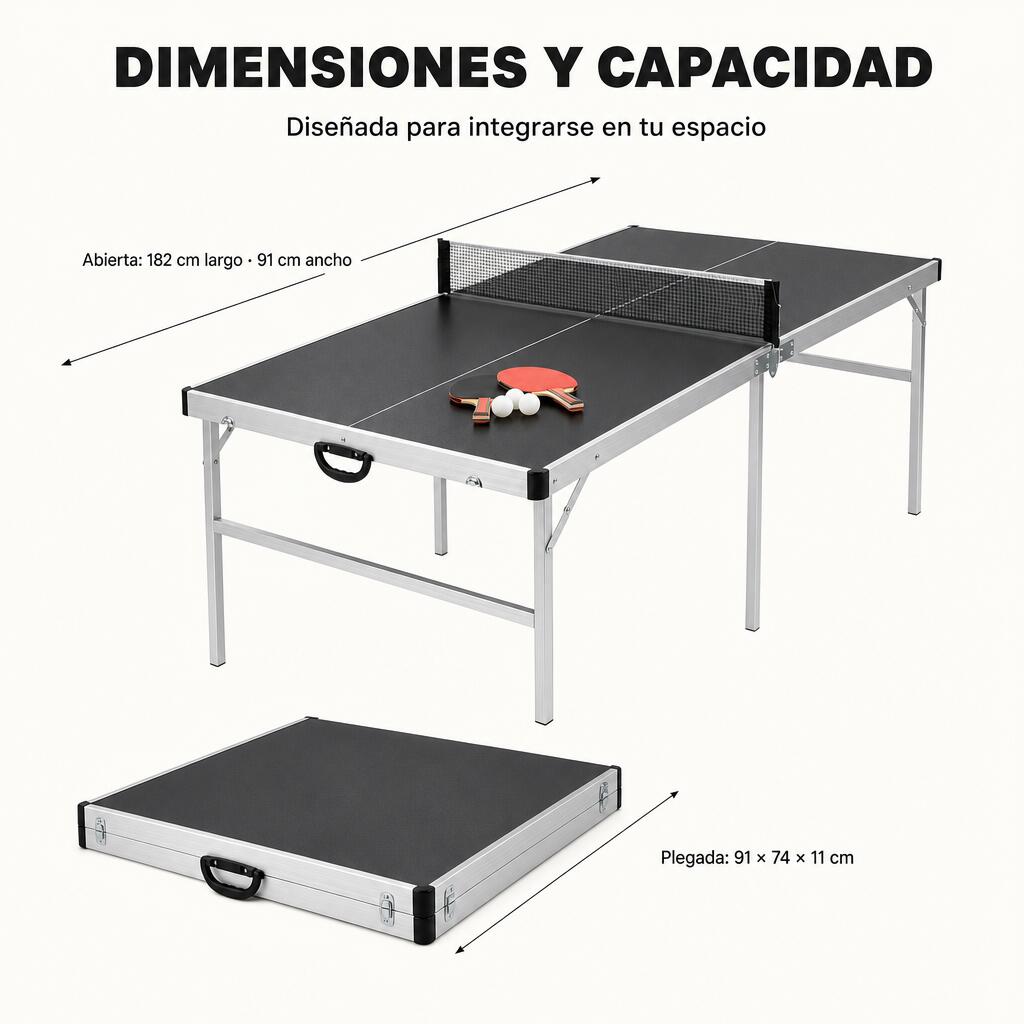 Table de ping-pong pliante avec filet 182x91 cm 7/7