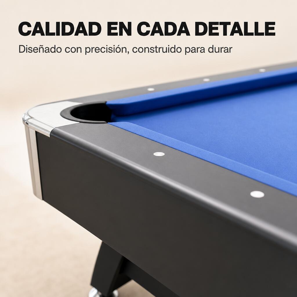 Table de billard américain avec retour automatique des boules, structure 5/7