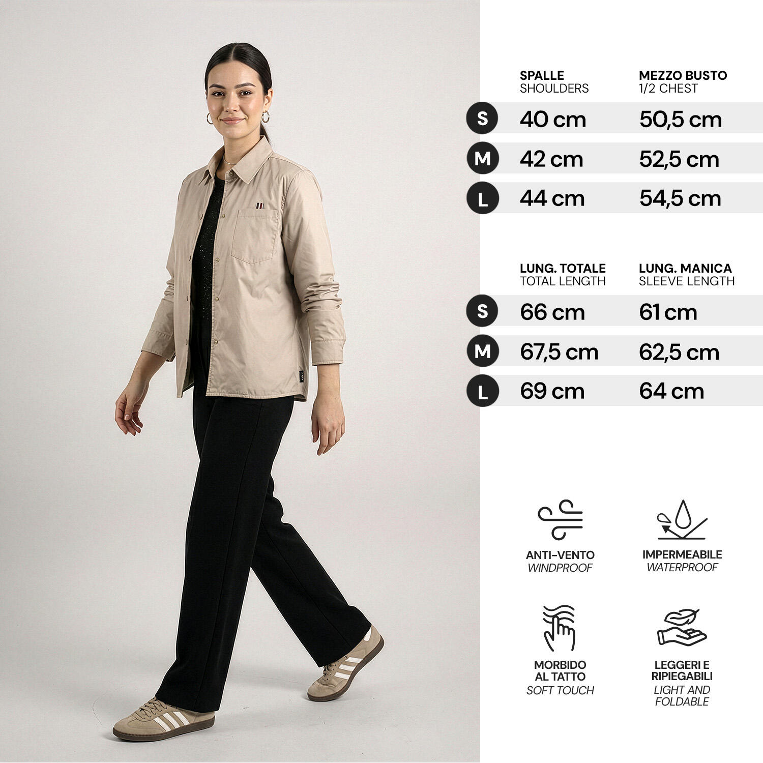 Giacca Overshirt Impermeabile Donna 3/7