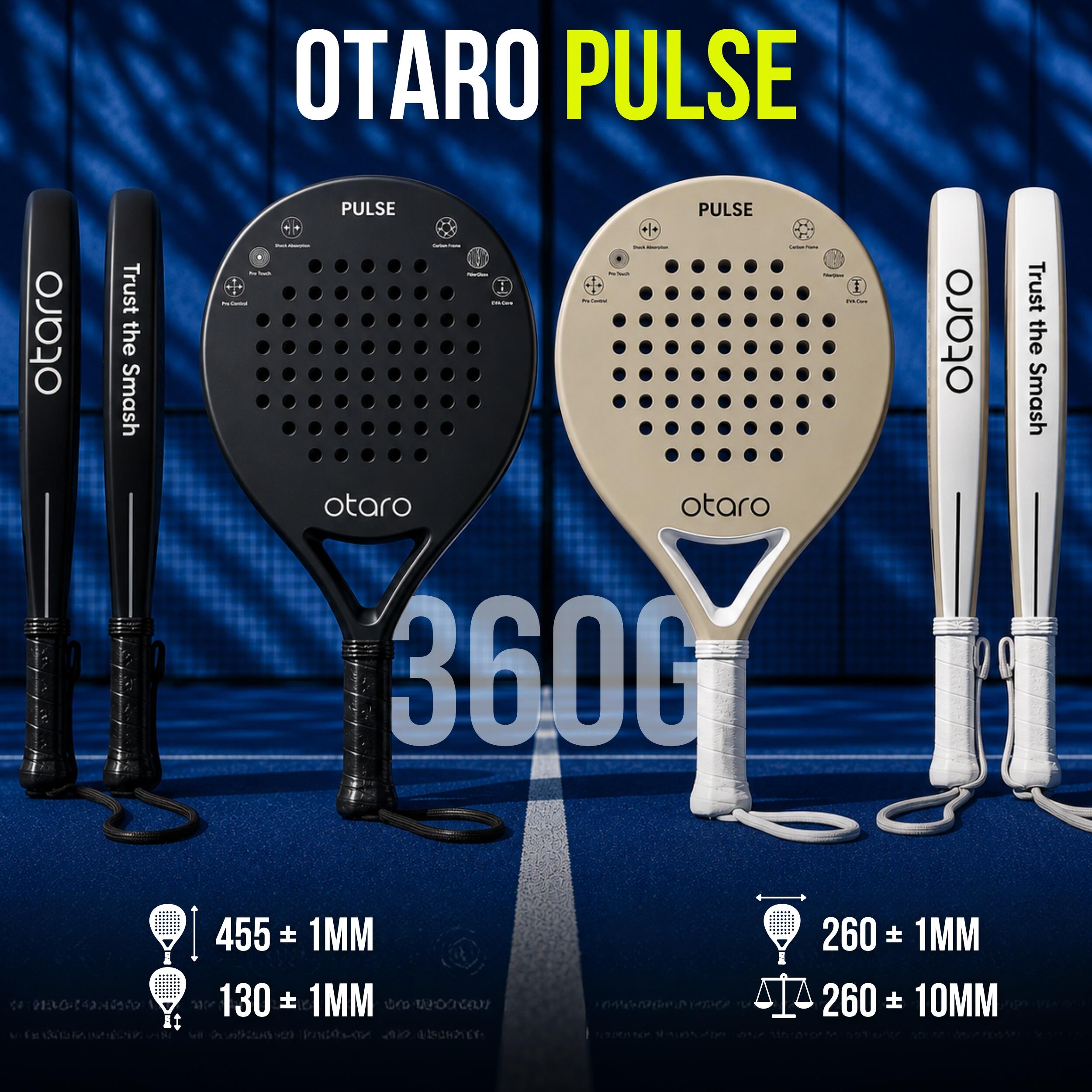 Raquette de padel adultes - PULSE Noir | Contrôle débutants 5/7