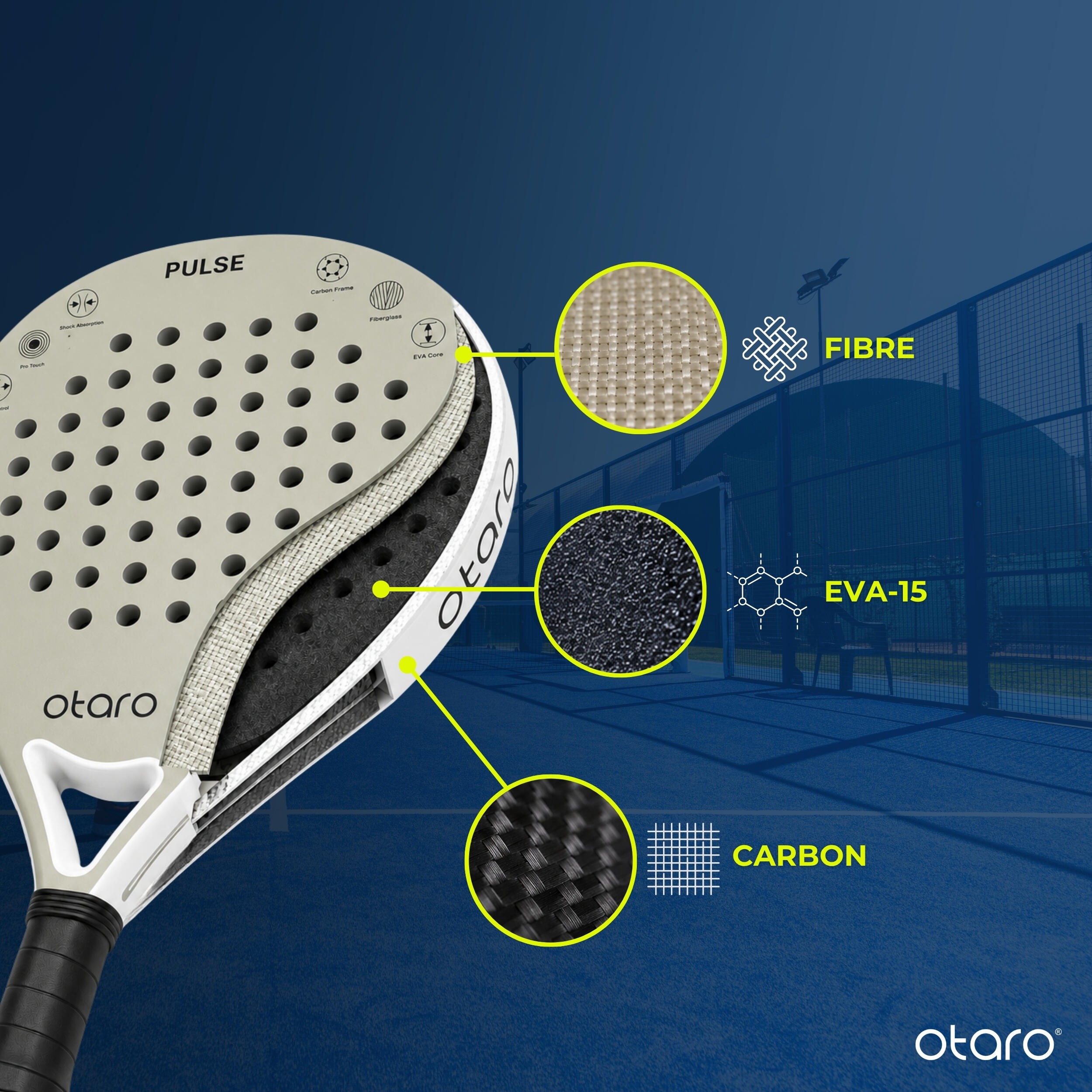 Raquette de padel adultes - PULSE Sable Beige | Contrôle débutants 4/7