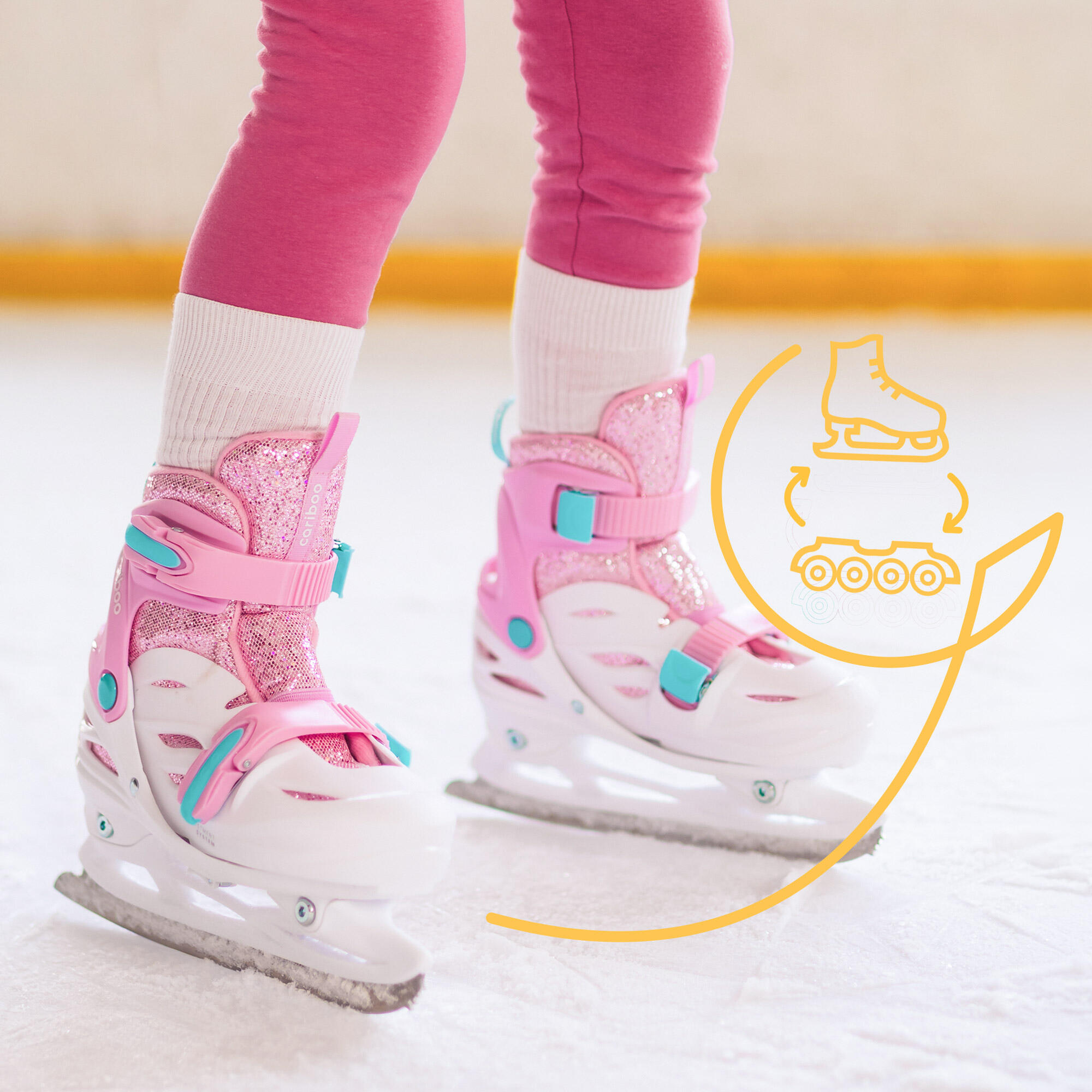 Cariboo Ballerina 2en1 Patines en línea y de hielo infantiles con ruedas LED 7/7