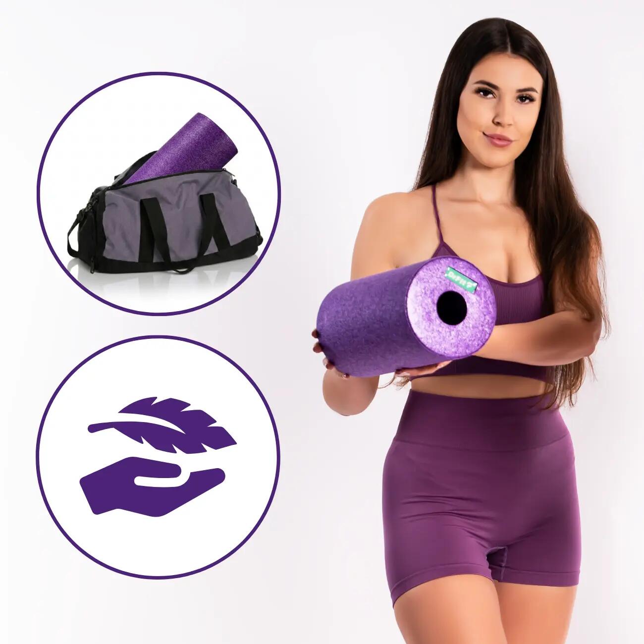 Roller z pianki do masażu wałek fitness do rolowania relaksu gładki Travel DrFit 2/7
