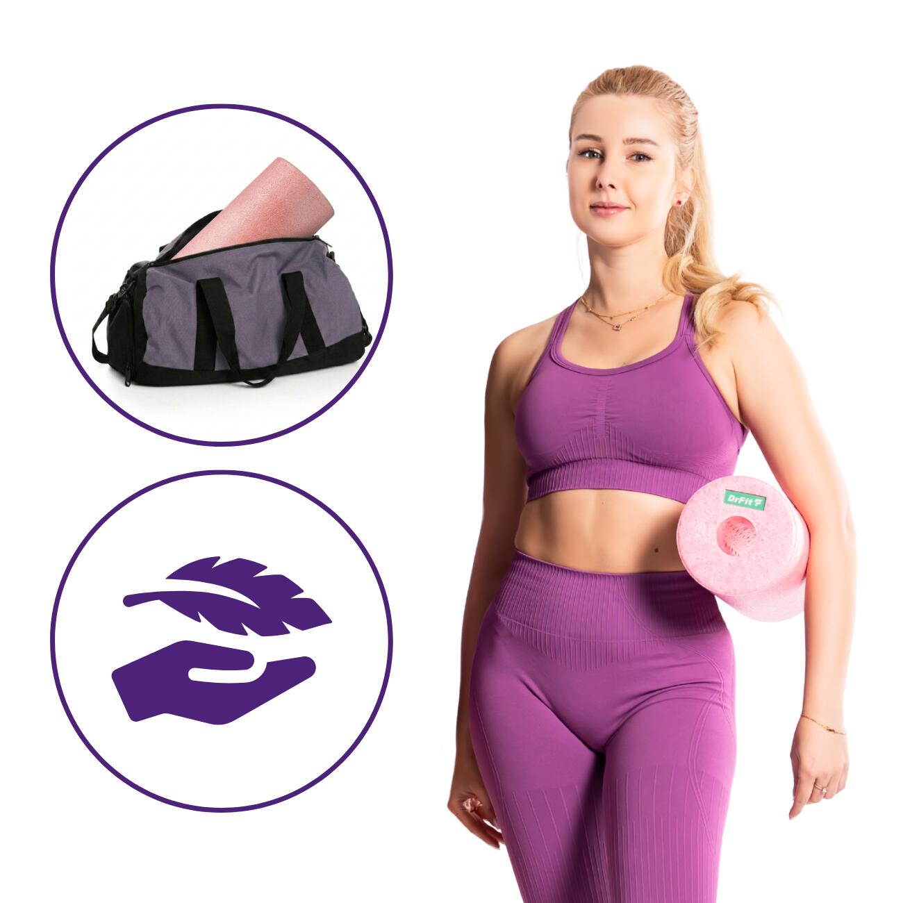 Roller z pianki do masażu wałek fitness do rolowania relaksu gładki Travel DrFit 7/7