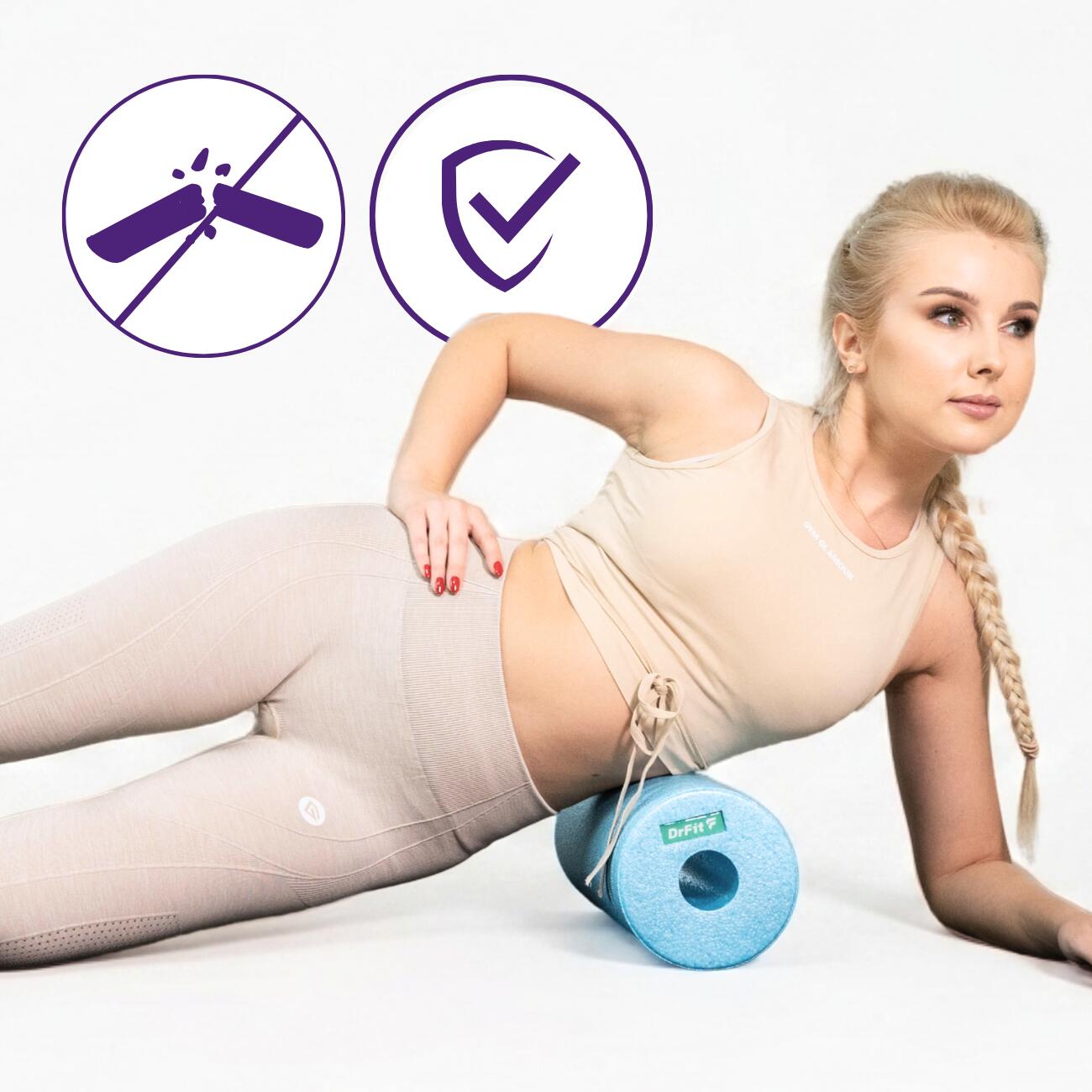 Roller z pianki do masażu wałek fitness do rolowania relaksu gładki Travel DrFit 5/7