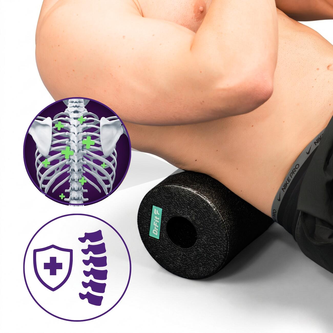 Roller z pianki do masażu wałek fitness do rolowania relaksu gładki Travel DrFit 5/7