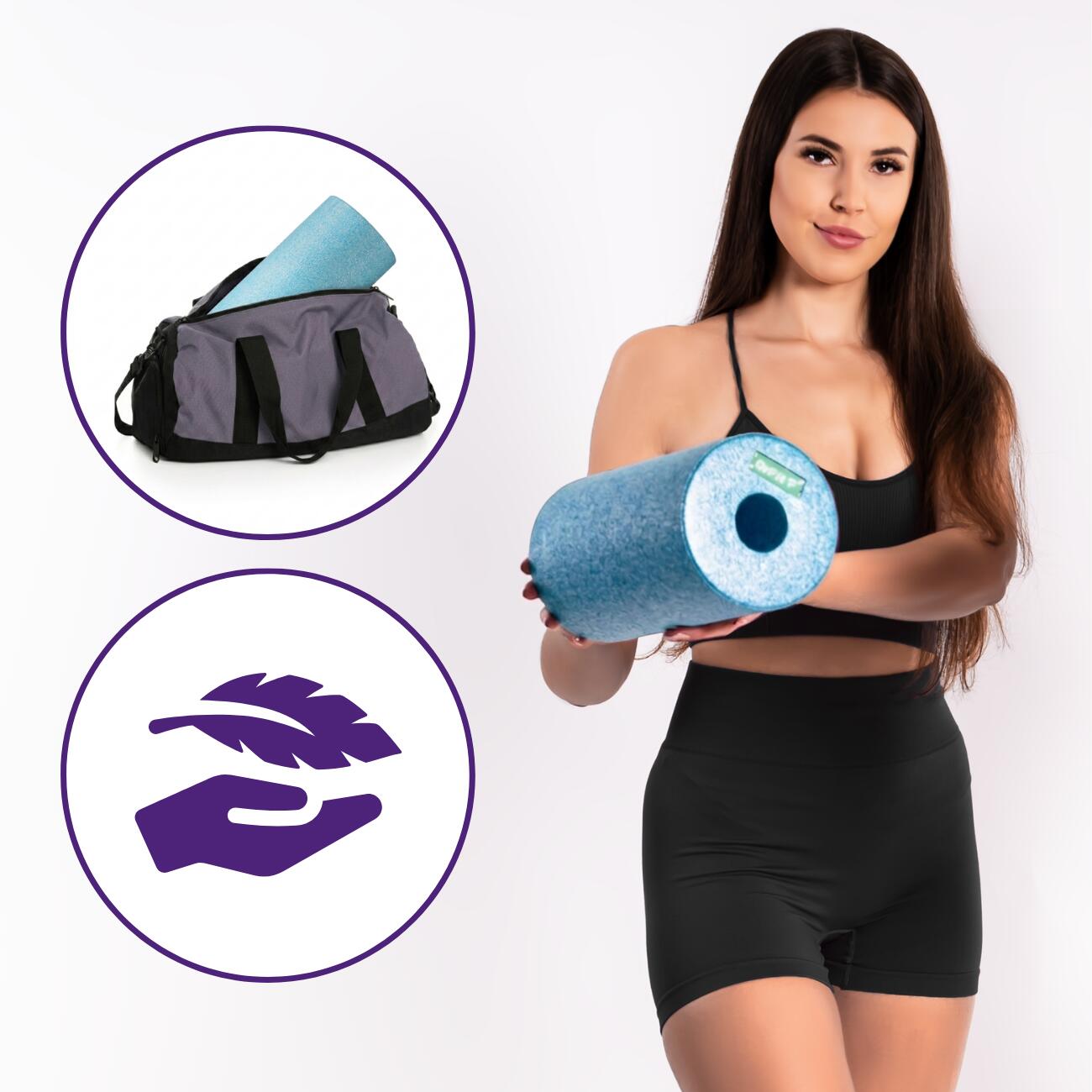 Roller z pianki do masażu wałek fitness do rolowania relaksu gładki Travel DrFit 6/7